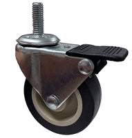 2-1/2" Locking Stem Caster | Non-Marking Polyurethane Wheel | Threaded Stem 3/8"-16 x 1" | 100 lbs Capacity