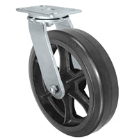 12" Swivel Caster - Rubber Tread Wheel  Cast Iron Core - 1,300 lbs Capacity