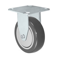 3" x 1-1/4" Rigid Caster | Gray Polyurethane on Polyolefin Core Wheel | 250 lbs Capacity | Plate Size: 3-1/8" x 4-1/8"