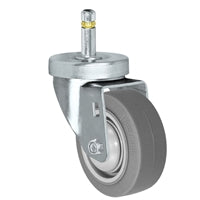 3" X 1-1/4"  FX Thermo Plastic Rubber Wheel - Swivel Caster - 7/16" x 1-3/8"  Grip Ring Stem Caster -  225 LBS Load Capacity