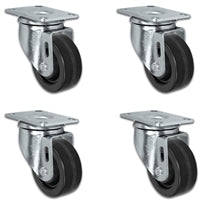 3" X 1.25" Light Duty Phenolic Wheel - Swivel Caster Set of 4 - 1,200 lbs Capacity Per Set of 4