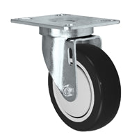 3" X 1.25" Black Polyurethane on Polyolefin Wheel - Swivel Caster | 260 lbs capacity