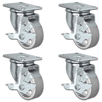 3" X 1.25" Steel Wheel Caster Set of 4 - All Locking Swivel Casters - 1,400 lbs Capacity Per Set