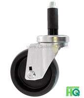 3" X 1-1/4" Swivel Caster | Polyolefin Wheel | 1" Expanding Stem | 300 Lbs Capacity