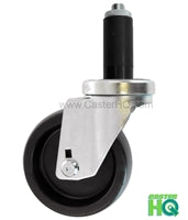 3" X 1-1/4" Swivel Caster | Polyolefin Wheel | 1-1/8" Expanding Stem | 300 Lbs Capacity