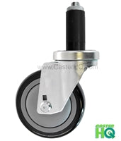 3" X 1-1/4" Swivel Caster | Black Polyurethane on Polyolefin Wheel | 1-1/8" Expanding Stem | 300 Lbs Capacity