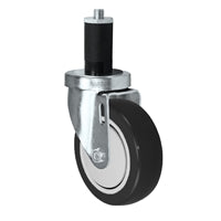 3" X 1-1/4" Swivel Caster | Black Polyurethane on Polyolefin Wheel | 1-3/16" Expanding Stem | 300 Lbs Capacity