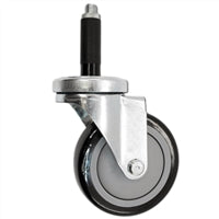 3" X 1-1/4" Swivel Caster | Black Polyurethane on Polyolefin Wheel | 3/4" Expanding Stem | 300 Lbs Capacity