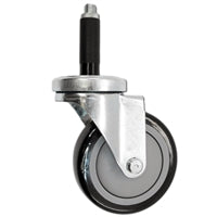 3" X 1-1/4" Swivel Caster | Black Polyurethane on Polyolefin Wheel | 7/8" Expanding Stem | 300 Lbs Capacity