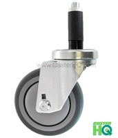 3" X 1-1/4" Swivel Caster | Gray Thermo Plastic Rubber Wheel | 1 Expanding Stem | 250 Lbs Capacity