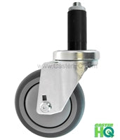 3" X 1-1/4" Swivel Caster | Gray Thermo Plastic Rubber Wheel | 1-1/8 Expanding Stem | 250 Lbs Capacity