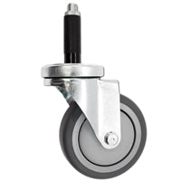 3" X 1-1/4" Swivel Caster | Gray Thermo Plastic Rubber Wheel | 7/8" Expanding Stem | 250 Lbs Capacity