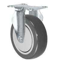 4" X 1.25" Gray Polyurethane on Polyolefin Wheel - Rigid Caster - 325 lbs Capacity