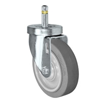 4" X 1-1/4"  FX Thermo Plastic Rubber Wheel - Swivel Caster - 7/16" x 1-3/8"  Grip Ring Stem Caster -  300 LBS Load Capacity