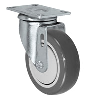 4" X 1.25" Gray Polyurethane on Polyolefin Wheel - Swivel Caster - 325 lbs Capacity