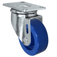 4" Solid Polyurethane Wheel | Swivel Caster | Plate Size: 2-3/8" x 3-5/8" | 350 lbs Capacity