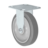 5" x 1-1/4" Rigid Caster | Thermo Plastic Rubber Wheel | 315 lbs Capacity | Plate Size: 3-1/8" x 4-1/8"