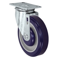 5" X 1.25" Purple Polyurethane on Polyolefin Wheel - Swivel Caster