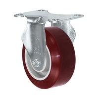 3" X 1.25" Light Duty Maroon Polyurethane Wheel - Stainless Rigid Caster 275 lbs Capacity