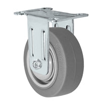 3" Stainless Steel Rigid Caster - Non-Marking Thermoplastic Rubber Wheel - 225 lbs Capacity Each