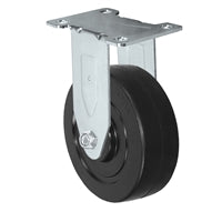 4" X 1.25" Stainless Steel Rigid Caster with Hard Rubber Wheel - 350 lbs Capacity