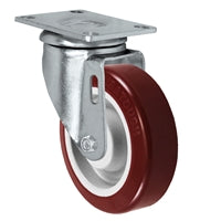 4" X 1.25" Light Duty Polyurethane Wheel - Stainless Swivel Caster 325 lbs Capacity