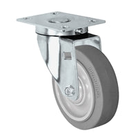 4" Stainless Steel Swivel Caster - Non-Marking Thermoplastic Rubber Wheel - 300 lbs Capacity Each