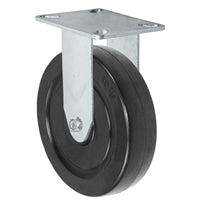 5" X 1.25" Stainless Steel Rigid Caster with Hard Rubber Wheel - 350 lbs Capacity