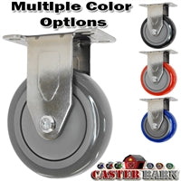 5" X 1.25" Light Duty Polyurethane Wheel - Stainless Rigid Caster 350 LBS CAP