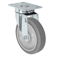 5" Stainless Steel Swivel Caster - Non-Marking Thermoplastic Rubber Wheel - 300 lbs Capacity Each