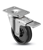 3" x 1-1/4" Total Locking Plate Caster | Phenolic Wheel | 2-3/8" x 3-5/8" Top Plate | 350 lbs Capacity