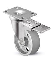 3" x 1-1/4" Total Locking Plate Caster | Semi-Steel Wheel | 2-3/8" x 3-5/8" Top Plate | 350 lbs Capacity