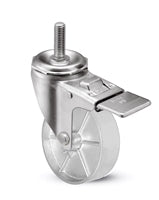 4" X 1.25" GRAY IRON SEMI STEEL WHEEL - Total Locking Swivel Caster - 350 lbs Cap