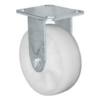 MEDIUM DUTY 4"X 2" WHITE NYLON WHEEL - RIGID CASTER 800lbs Capacity