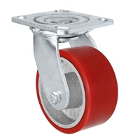 MEDIUM DUTY 4"X 2" RED POLYURETHANE ON IRON WHEEL - SWIVEL CASTER 800 lbs Capacity