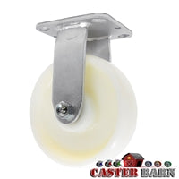 MEDIUM DUTY 5" X 2" WHITE NYLON WHEEL - RIGID CASTER 900lbs Capacity