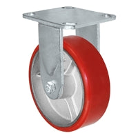 MEDIUM DUTY 6"X 2" RED POLYURETHANE ON IRON WHEEL - RIGID CASTER 1,200 lbs Capacity