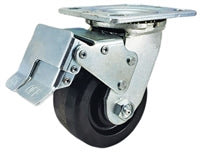 4" x 2" Total Lock Caster with Black Phenolic Wheel - 800 lbs Capacity