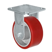 4" x 2" Kingpinless Rigid Plate Caster - Polyurethane on Steel Wheel - 700 lbs Capacity Per Caster - 4" x 4-1/2" Top Plate