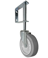 Spring Loaded Gate Caster | 110 lb Capacity | 3" Gray Thermo Rubber Wheel