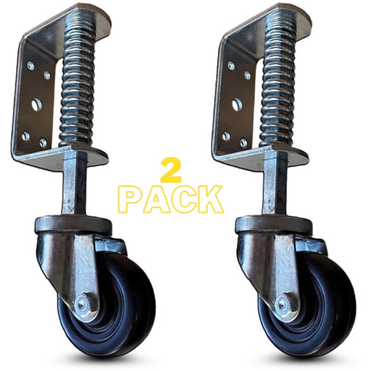 3 in. Hard Rubber Spring Loaded Gate Caster with 300 lb Capacity (2-Pack)