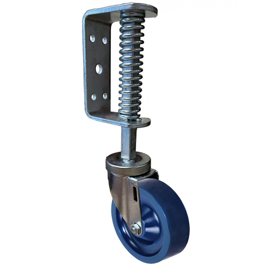 Spring Loaded Gate Caster | 300 lb Capacity | 3" Solid Poly Wheel