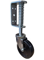 Spring Loaded Gate Caster | 350 lbs Capacity | 4" Hard Rubber Wheel