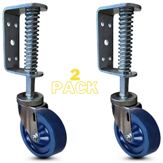 5 in. Solid Poly Spring Loaded Gate Caster with 350 lb Capacity (2-Pack)