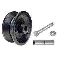 3" X 1-1/4" BARN DOOR V-GROOVE CAST IRON WHEEL KIT | 350 LBS CAPACITY