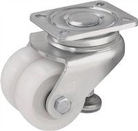 3" x 2 x 1-1/4"" Nylon Wheel - Blickle Leveling Caster with Integrated Truck Lock - 1,320 lbs Capacity (1 Piece)