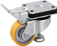 4" x 1-9/16" Wheel - Blickle Leveling Caster with Fixed Position Operating Lever and Integrated Truck Lock - Heavy Duty Nylon Wheel - 505 lbs Capacity