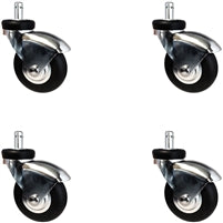 IV Stand Caster Set of 4 (Four), Neoprene Rubber Wheels, 135 lbs Per Caster