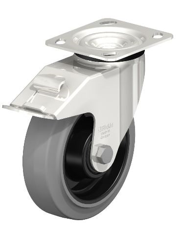 LEX-POEV 160XKA-14-FI-SG -  6-5/16 inch Swivel Caster with Brake, 660 lbs Load Capacity - Industrial Strength & Smooth Maneuverability