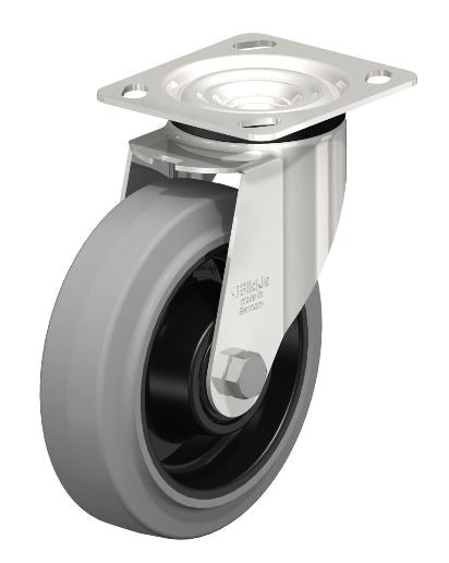 LEX-POEV 160XKA-14-SG 6-5/16 Swivel Caster - 660 lbs Load Capacity, Plain Bore Wheel for Heavy-Duty Use